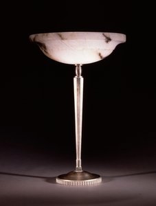 Eine versilberte Bronze-Tischlampe, entworfen von Jacques-Emile Ruhlmann (1879-1933), ca. 1913 von James Baker (attr. to) Pyne