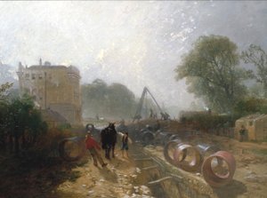 Verlegung von Monsterröhren aus dem New River, ca. 1820-1870 von James Baker Pyne