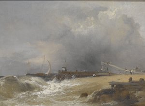 Littlehampton Pier an der Küste von Sussex, ca. 1842 von James Baker Pyne