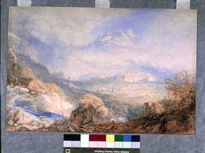 Tal der Rhone mit der Stadt und Zitadelle von Sion, in der Schweiz von James Baker Pyne