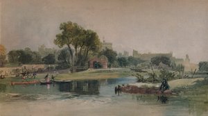 Schloss Windsor vom Eton-Spielplatz aus, um 1838 von James Baker Pyne