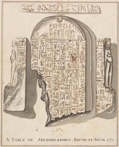 Nr. 2. Eine Tafel der Hieroglyphen, gefunden in Axum von James Bruce