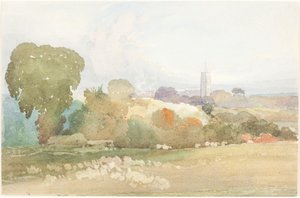 Landschaft mit Kirchturm