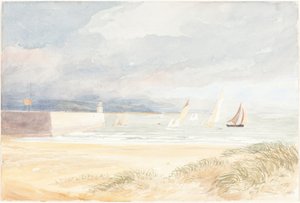 Küstenszene mit Segelbooten in Portland, Dorset von James Bulwer