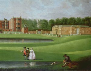 Ansicht des Temple Newsam House, Detail des Stallblocks, ca. 1750