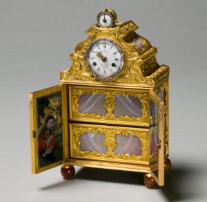 Miniaturschrank mit Uhr, ca. 1770-75
