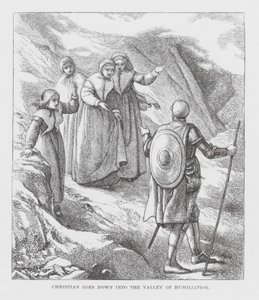 Christian steigt ins Tal der Demütigung hinab (Gravur) von James Dawson Watson
