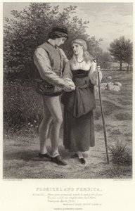 Florizel und Perdita, Winters Märchen, Akt IV, Szene III von James Dawson Watson