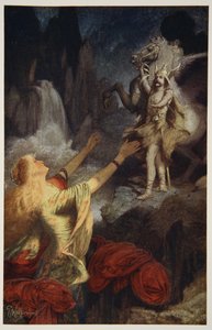 Hundingsbanes Rückkehr nach Valhal, Illustration aus 