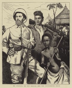 Mr. Stanley, sein Junge Kalulu und der Dolmetscher Selim von James Dromgole Linton