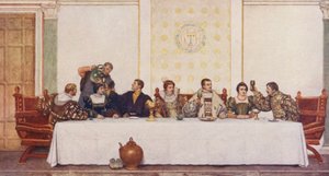 Shakespeares Der Kaufmann von Venedig: Lorenzo, Jessica, Antonio, Portia, Bassanio, Nerissa und Gratiano von James Dromgole Linton