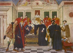 Shakespeares Der Kaufmann von Venedig: Shylock, Portia, Bassanio, Antonio, Gratiano und Nerissa von James Dromgole Linton