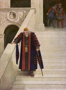 Shakespeares Der Kaufmann von Venedig: Shylock verlässt den Dogenpalast von James Dromgole Linton