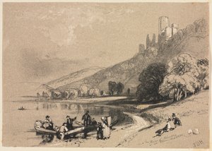 Skizzen zu Hause und im Ausland: Ruinen von Schönberg am Rhein von James Duffield Harding