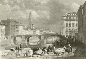 Die Brücke von Santa Trinita von James Duffield Harding