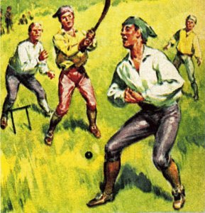 Frühes Cricket mit zwei Stümpfen von James Edwin McConnell