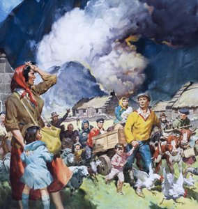 Familien verlassen Naturkatastrophe von James Edwin McConnell