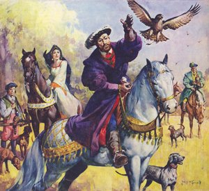 König Heinrich VIII. und Anne Boleyn auf der Jagd von James Edwin McConnell