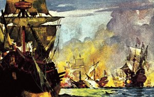 Sir Richard Grenvilles letzter Kampf auf seinem Schiff 