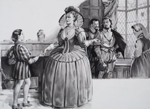 Der junge Francis Bacon und Königin Elisabeth I. von James Edwin McConnell