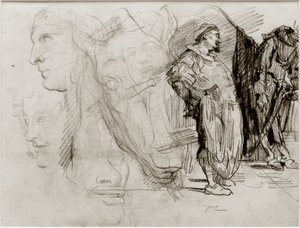 Don Quixote und Pferdekopf von James Sidney Ensor