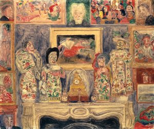 Innenraum mit drei Porträts von James Ensor