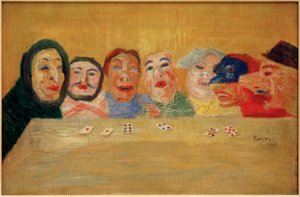 Kartenspielende Masken