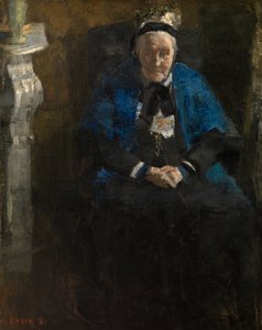 Dame mit blauem Schal von James Ensor