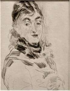 Méry Laurent mit einem Mops von James Sidney Ensor