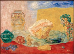 Muscheln, Rosen und Vasen
