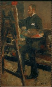Porträt von Willy Finch am Staffelei von James Sidney Ensor
