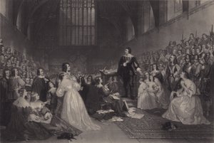 Der Prozess von Thomas, Earl of Strafford, in der Westminster Hall, 1641 von James F. Scott