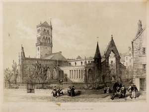 Ansicht der Ost- und Südkirchen, Dundee, nach dem Brand, 3. Januar 1841 von James Fenton