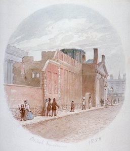 Teil einer Wand des alten British Museum, Bloomsbury, London, 1850