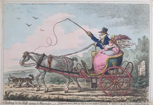 Ein Cockney und seine Frau auf dem Weg nach Wycombe, veröffentlicht von Hannah Humphrey im Jahr 1805 von James Gillray