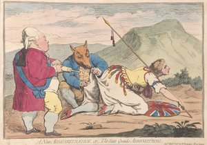 Eine neue Verwaltung oder die Staatsquacksalber verabreichen, veröffentlicht 1783 von James Gillray