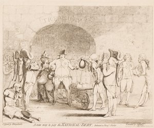 Eine neue Art, die Staatsschulden zu bezahlen von James Gillray