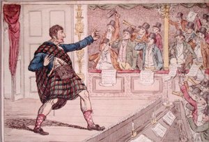 Eine Parodie von Macbeths Monolog im Covent Garden Theatre, veröffentlicht von Walker im Jahr 1809 von James Gillray
