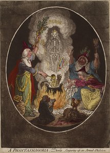 Eine Phantasmagorie; - Szene - Heraufbeschwörung eines bewaffneten Skeletts, 5. Januar 1803