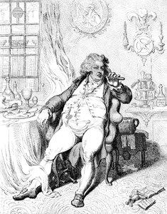 Ein Genussmensch unter den Schrecken der Verdauung, 1792