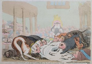 Erwartung oder Das bevorstehende Schicksal des französischen Handelsvertrags, veröffentlicht von W. Holland im Jahr 1786 von James Gillray