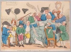 Apotheker, Schneider usw. erobern Frankreich und Spanien, veröffentlicht 1779 (handkolorierter Stich)