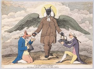 Krümel des Trostes oder der alte Orthodoxe stellt seinen gefallenen Kindern Trost wieder her, veröffentlicht 1782 (handkolorierter Stich)