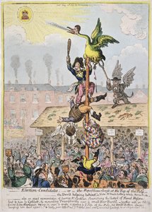 Wahlkandidat oder die republikanische Gans an der Spitze des Pfahls, veröffentlicht von Hannah Humphrey im Jahr 1807