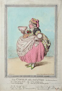 Enter Cowslip, mit einer Schüssel Sahne, veröffentlicht von Hannah Humphrey 1795 von James Gillray
