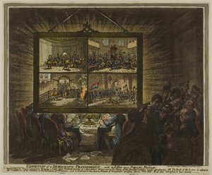 Ausstellung einer demokratischen Transparenz und ihre Wirkung auf patriotische Gefühle von James Gillray