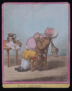 Tiefschlaf, veröffentlicht von Hannah Humphrey im Jahr 1806 (handkolorierte Radierung)