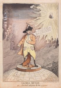 Gloria Mundi oder der Teufel spricht zur Sonne, veröffentlicht 1782 (handkolorierter Stich)
