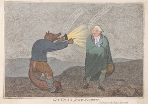 Guy-Vaux und Judas-Iscariot, veröffentlicht 1782 von James Gillray