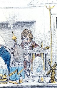 Humphry Davy, britischer Chemiker und Erfinder von James Gillray